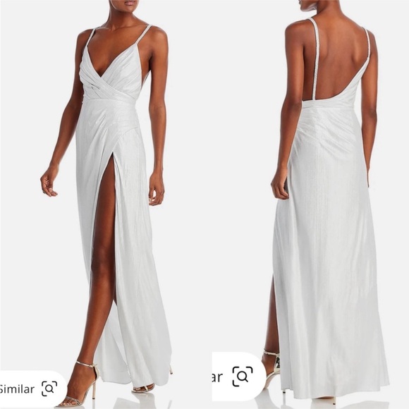 RETROFETE Yesi white Shimmer Maxi Dress XS - Picture 1 of 11